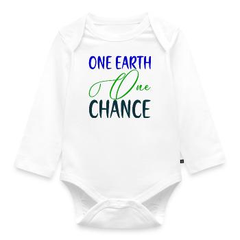 Une Terre, une chance - Body Bébé bio manches longues - blanc - Devant