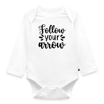 Follow your arrow - citation positive - Body Bébé bio manches longues - blanc - Devant