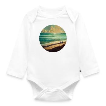 Family beach lighthouse - Baby Bio-Langarm-Body - Weiß - Vorne