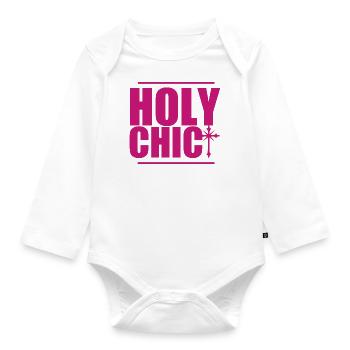 Holy Girl - Organic Longsleeve Baby Bodysuit - white - Front