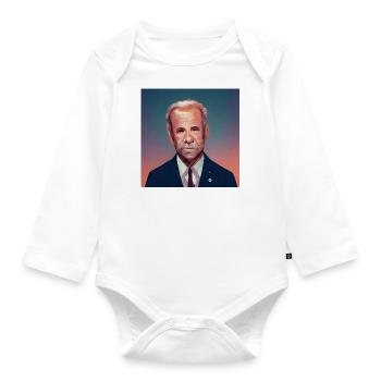President Usa - Organic Longsleeve Baby Bodysuit - white - Front