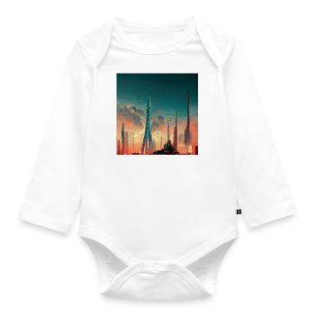 City of the Future - Organic Longsleeve Baby Bodysuit - white - Front