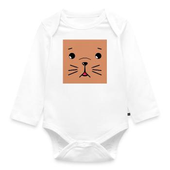 Cute dog - Baby Bio-Langarm-Body - Weiß - Vorne