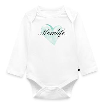 Momlife - Organic Longsleeve Baby Bodysuit - white - Front
