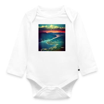 Blick Von Den Blue Mountains - Baby Bio-Langarm-Body - Weiß - Vorne