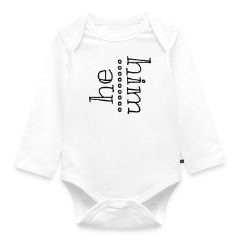 he him - Baby Bio-Langarm-Body - Weiß - Vorne