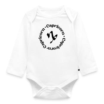 Zodiac Signs | Capricorn - Organic Longsleeve Baby Bodysuit - white - Front