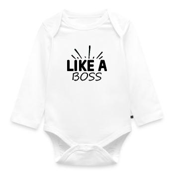 Like a Boss - Baby Bio-Langarm-Body - Weiß - Vorne