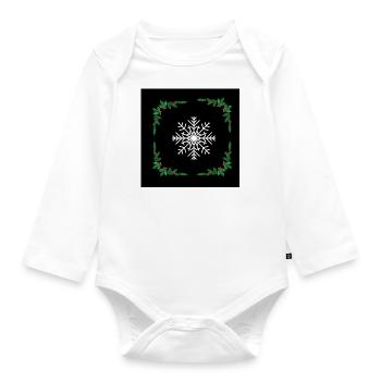 flocon de neige - Body Bébé bio manches longues - blanc - Devant