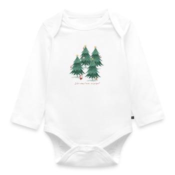 Hide and seek Santa - Organic Longsleeve Baby Bodysuit - white - Front