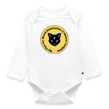 My Plan For World Domination Is Almost Complete - Organic Longsleeve Baby Bodysuit - white - Front