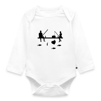 Angling - Organic Longsleeve Baby Bodysuit - white - Front