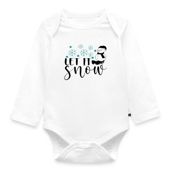 Let it snow - Organic Longsleeve Baby Bodysuit - white - Front