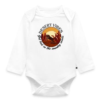 Wüste Wüstenlandschaft Wildnis Outback Landstraßen - Baby Bio-Langarm-Body - Weiß - Vorne
