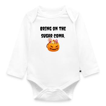 Tee-shirt Halloween | Trop de bonbons ! - Body Bébé bio manches longues - blanc - Devant