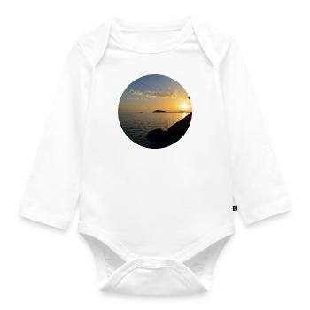Sonnenuntergang Foto - Baby Bio-Langarm-Body - Weiß - Vorne