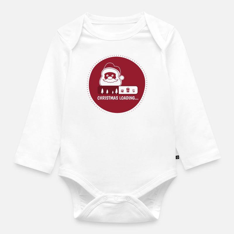 CHRISTMAS IS LOADING - Organic Longsleeve Baby Bodysuit - white