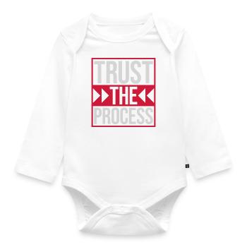trust the process Quote - Organic Longsleeve Baby Bodysuit - white - Front