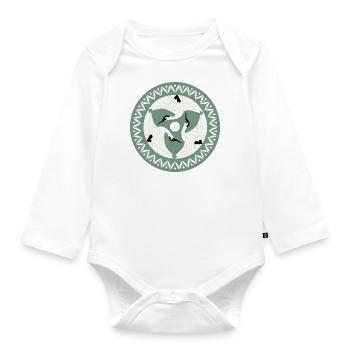 White-necked crane - Organic Longsleeve Baby Bodysuit - white - Front