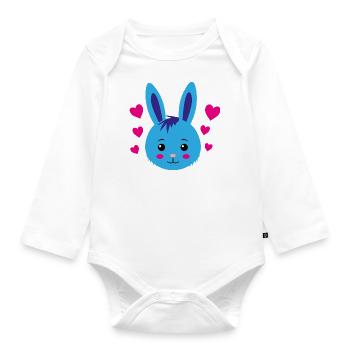 Rabbit Hearts - Organic Longsleeve Baby Bodysuit - white - Front