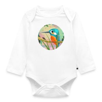 Kingfisher - Organic Longsleeve Baby Bodysuit - white - Front