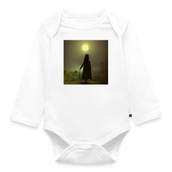 Female Edition - The Hiker over the Sea of Fog - Organic Longsleeve Baby Bodysuit - white - Front