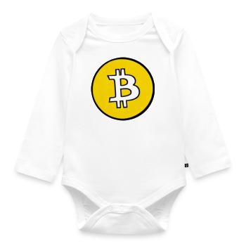 Bitcoin Crypto Currency Nouvelle vie virtuelle 5 - Body Bébé bio manches longues - blanc - Devant