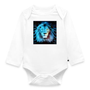 LION SURRÉALISTE 5 - Body Bébé bio manches longues - blanc - Devant