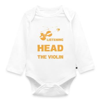 Drôle de violoniste Instrumentiste - Body Bébé bio manches longues - blanc - Devant