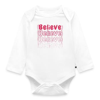 Believe - Organic Longsleeve Baby Bodysuit - white - Front