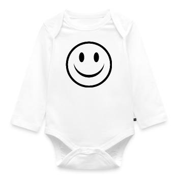 Glücklich - Baby Bio-Langarm-Body - Weiß - Vorne