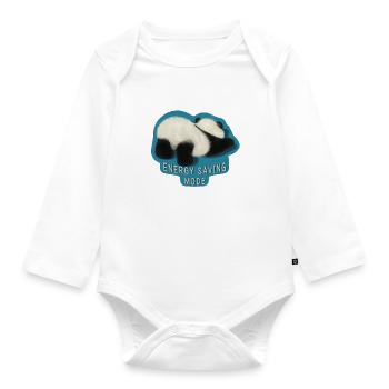 Lazy Panda - Baby Bio-Langarm-Body - Weiß - Vorne