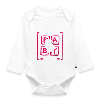 Brother Thinks It's a Girl Gender Reveal Funny - Organic Longsleeve Baby Bodysuit - white - Front