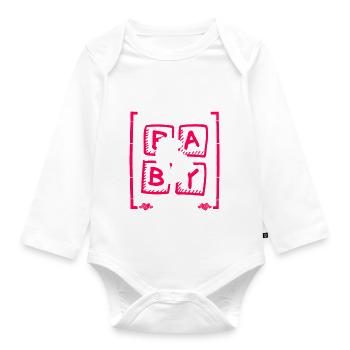 Grandkid Thinks It's a Girl Gender Reveal Funny - Organic Longsleeve Baby Bodysuit - white - Front