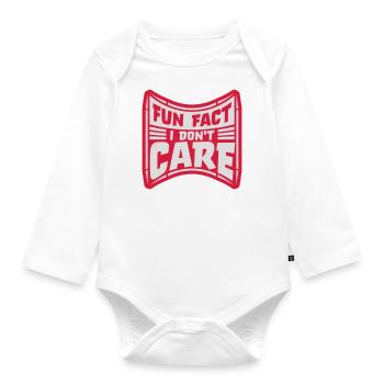 I don't care fact - Organic Longsleeve Baby Bodysuit - white - Front