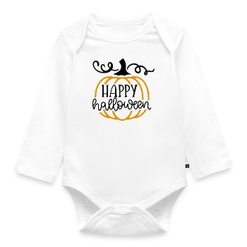 halloween - Body Bébé bio manches longues - blanc - Devant