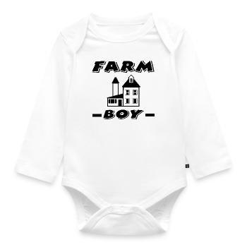 Bauernhof - Baby Bio-Langarm-Body - Weiß - Vorne
