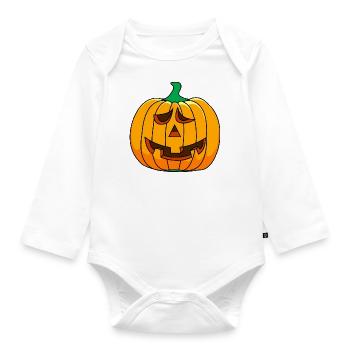 kürbis - Baby Bio-Langarm-Body - Weiß - Vorne