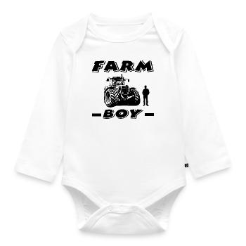 Bauernhof - Baby Bio-Langarm-Body - Weiß - Vorne