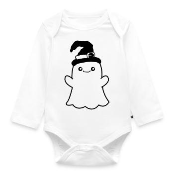 Ghost - Organic Longsleeve Baby Bodysuit - white - Front