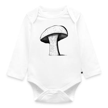 Mushroom Mushrooms Poisonous Mushrooms Mycology Earthy Natural 10 - Organic Longsleeve Baby Bodysuit - white - Front