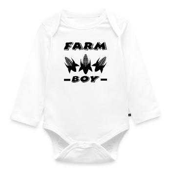 Bauernhof - Baby Bio-Langarm-Body - Weiß - Vorne