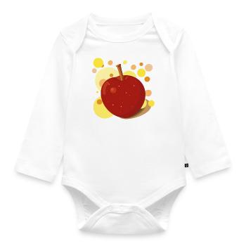 Apfel - Baby Bio-Langarm-Body - Weiß - Vorne