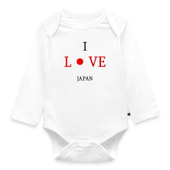 I love Japan. I Love Japan - Organic Longsleeve Baby Bodysuit - white - Front