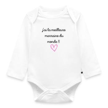 MEILLEURE MARRAINE - Body Bébé bio manches longues - blanc - Devant