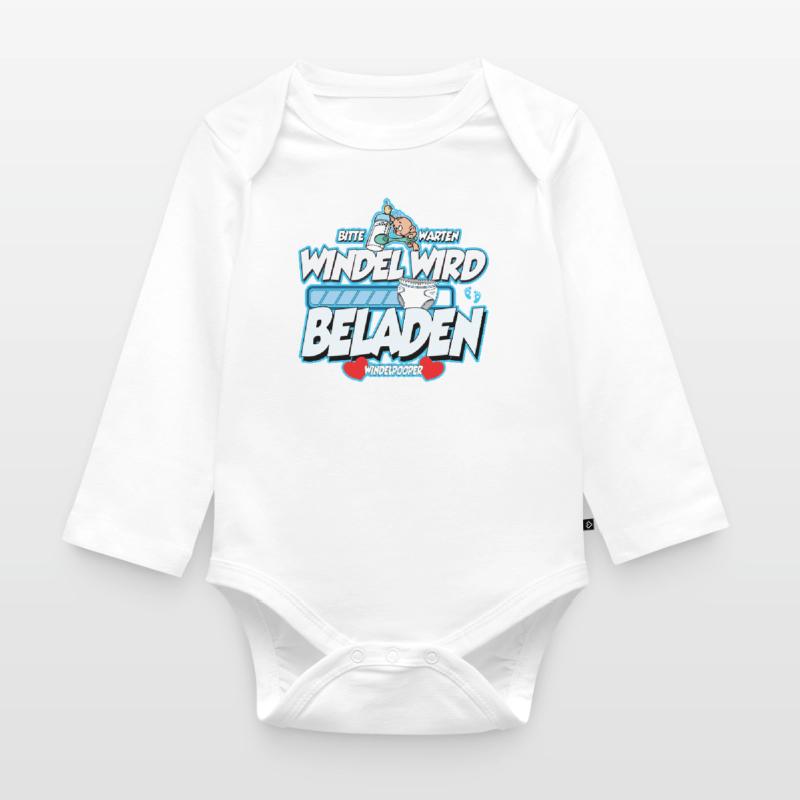 Windelpooper Windel wird beladen Junge Geschenk Baby Bio-Langarm-Body