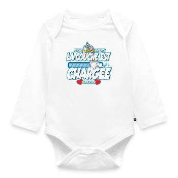 Windelpooper Windel wird beladen Junge Geschenk - Baby Bio-Langarm-Body - Weiß - Vorne