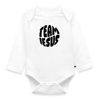 TEAM JESUS - Organic Longsleeve Baby Bodysuit - white - Front