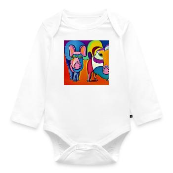 Animal farm - Organic Longsleeve Baby Bodysuit - white - Front