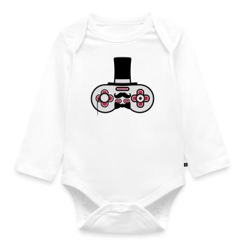 Gentlemen alter Controller Retro - Baby Bio-Langarm-Body - Weiß - Vorne